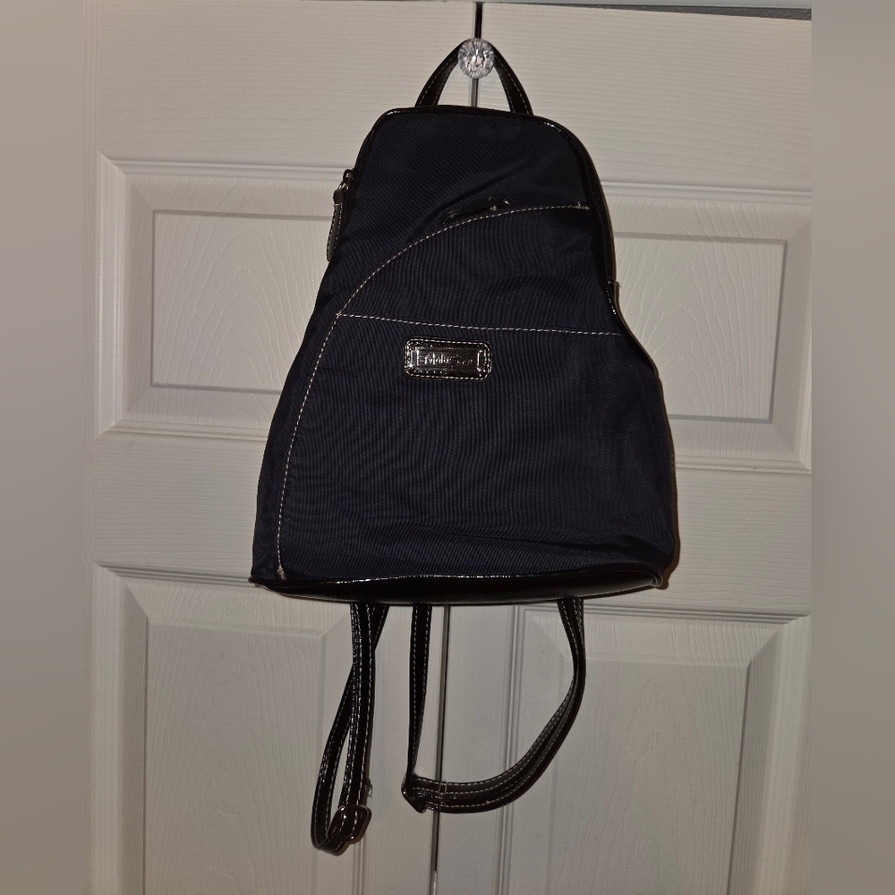 Multi Sac Backpack Purse Shoulder Bag Purse Black Faux Leather